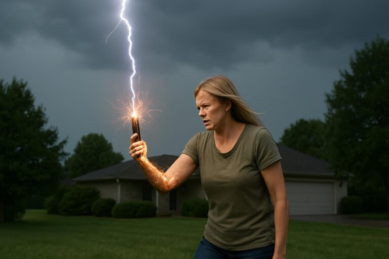 Ženě s příhodným jménem Carly Electric se po zásahu bleskem změnila barva očí. Jako zázrakem přežila